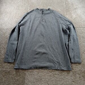 Daniel Cremieux Shirt Mens‎ Large Gray Heather 3 Button Henley Performance